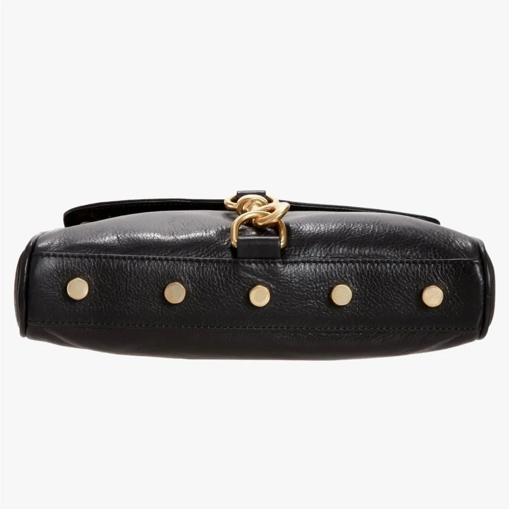 Rebecca Minkoff MAB Mini Mac Clutch Crossbody Black Leather Turn Lock Bag
